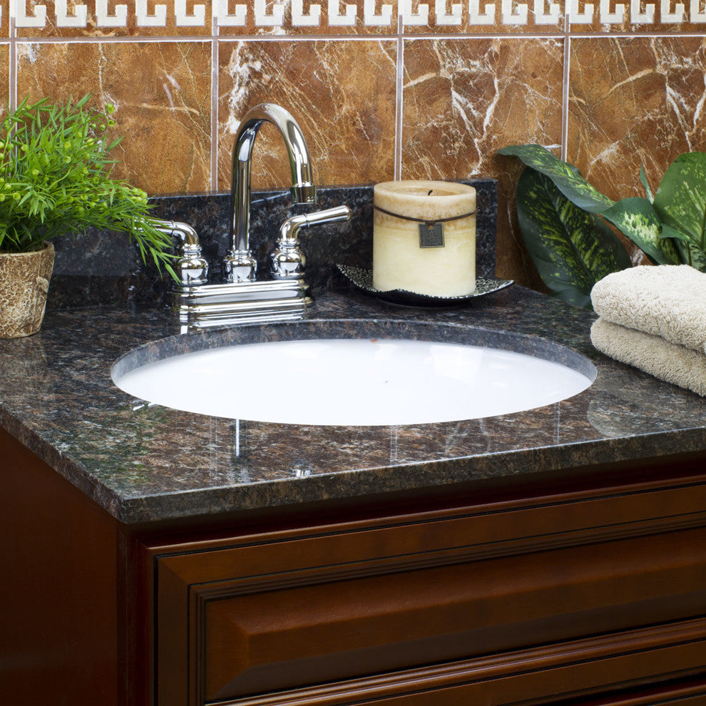 37x22 Tan Brown Granite Vanity Countertops, 8 Faucet Spread