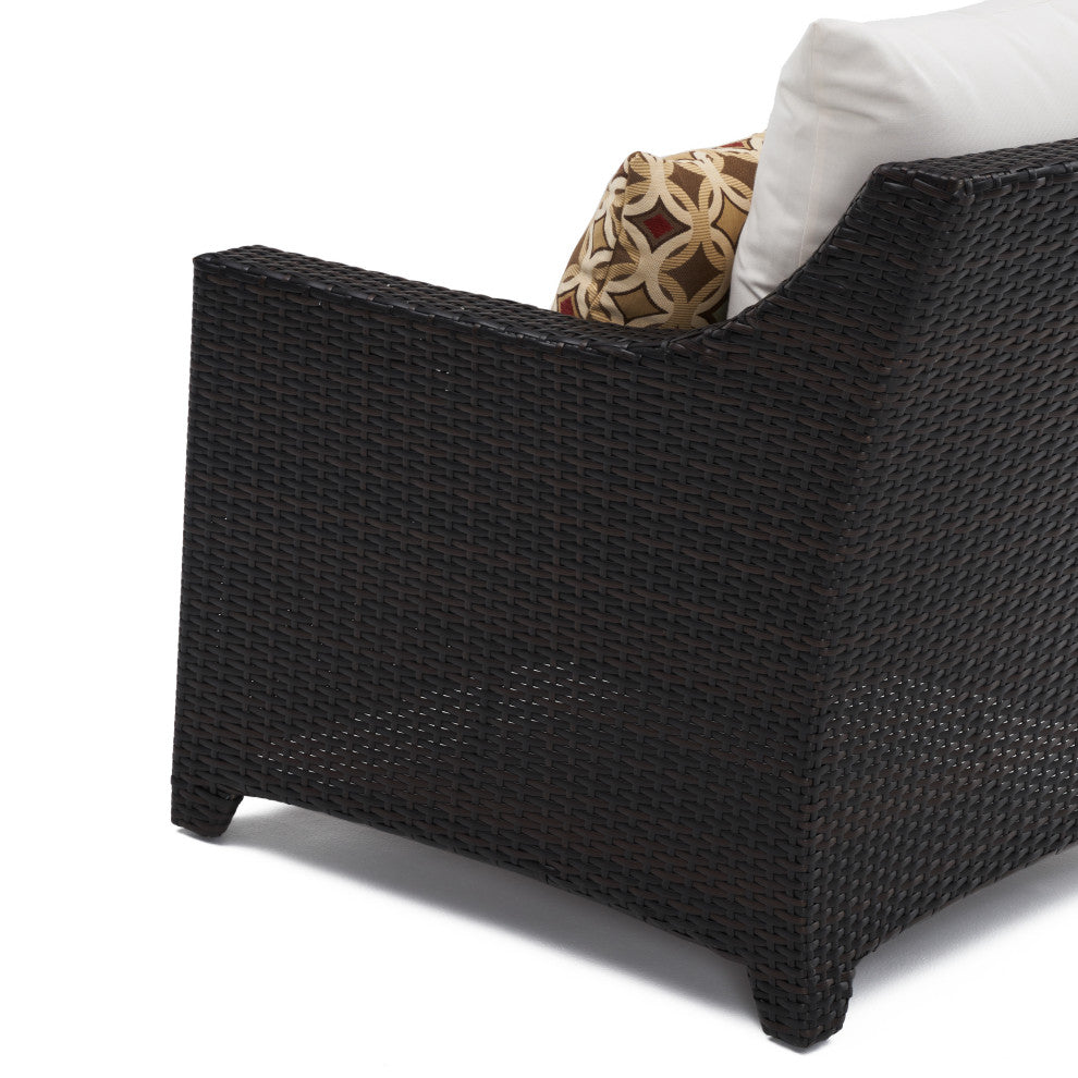 Deco 2 Piece Aluminum Outdoor Patio Sofa and Coffee Table Set, Moroccan Cream