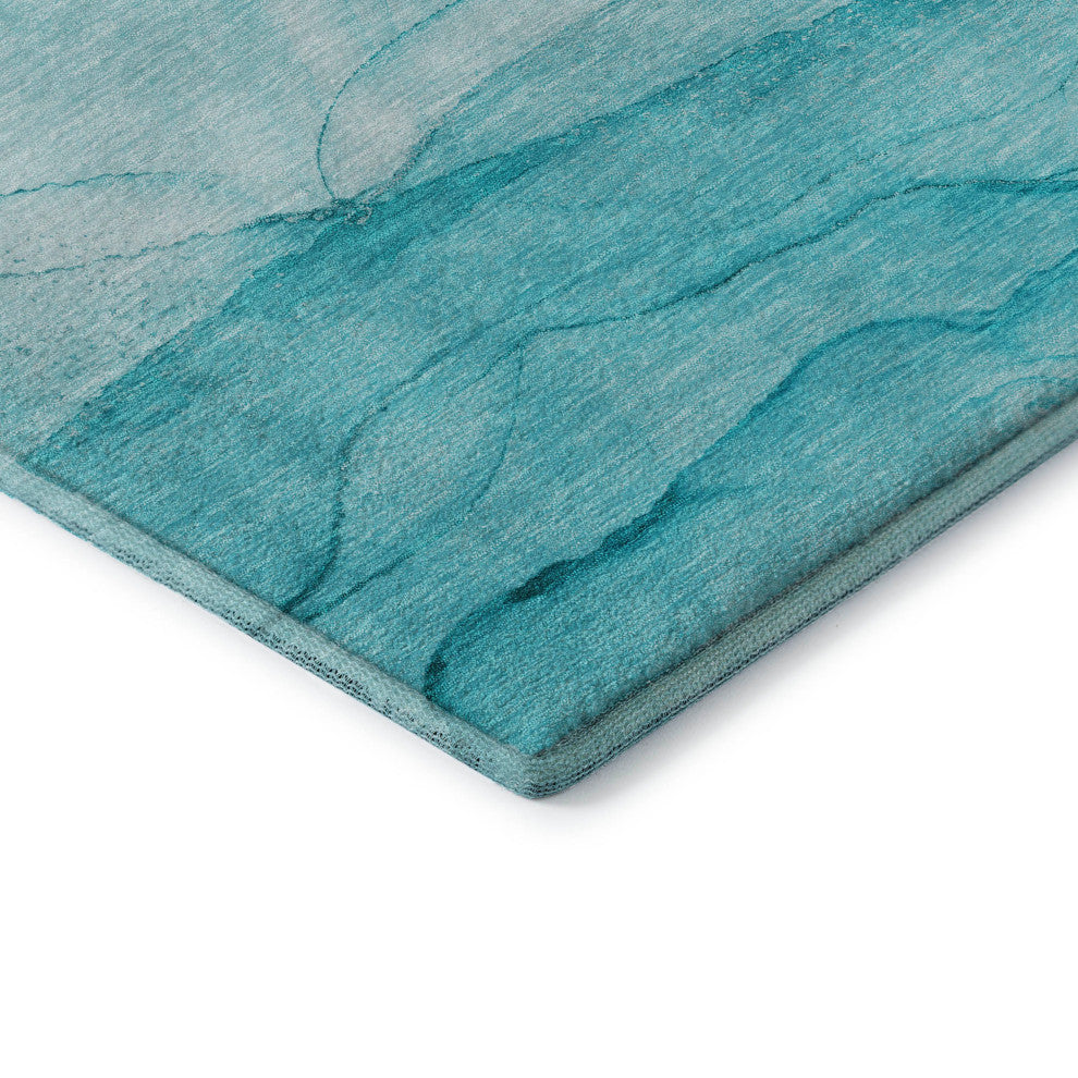 Premium Machine Washable Mayfield AMF507 Teal 9' x 12' Rug