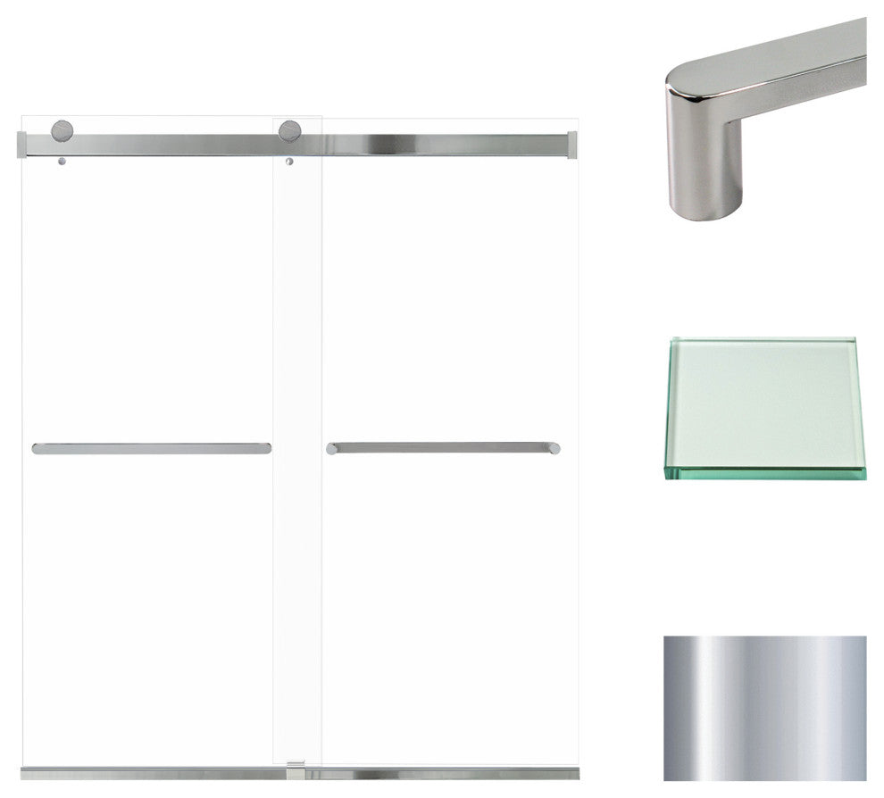 Transolid Brianna 60" W x 70" H Frameless Sliding Shower Door