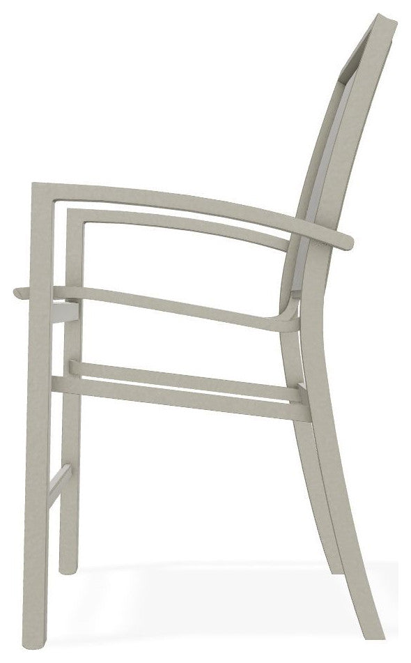 Kendall Sling Balcony Height Stackable Outdoor Stool, Burke/Storm