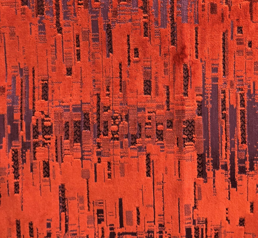 Luminous Skyscraper Luxury Throw Pillow in Orange Red Tones, 16"x16"