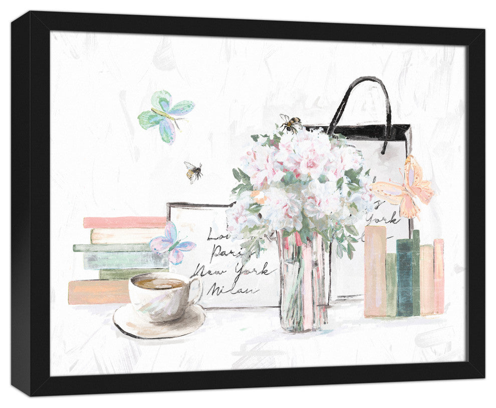 Fashion Still Life 16"x20" Black Framed Canvas