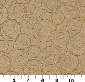 Beige Brown and Gold Overlapping Circles Durable Upholstery Fabric By The Yard
