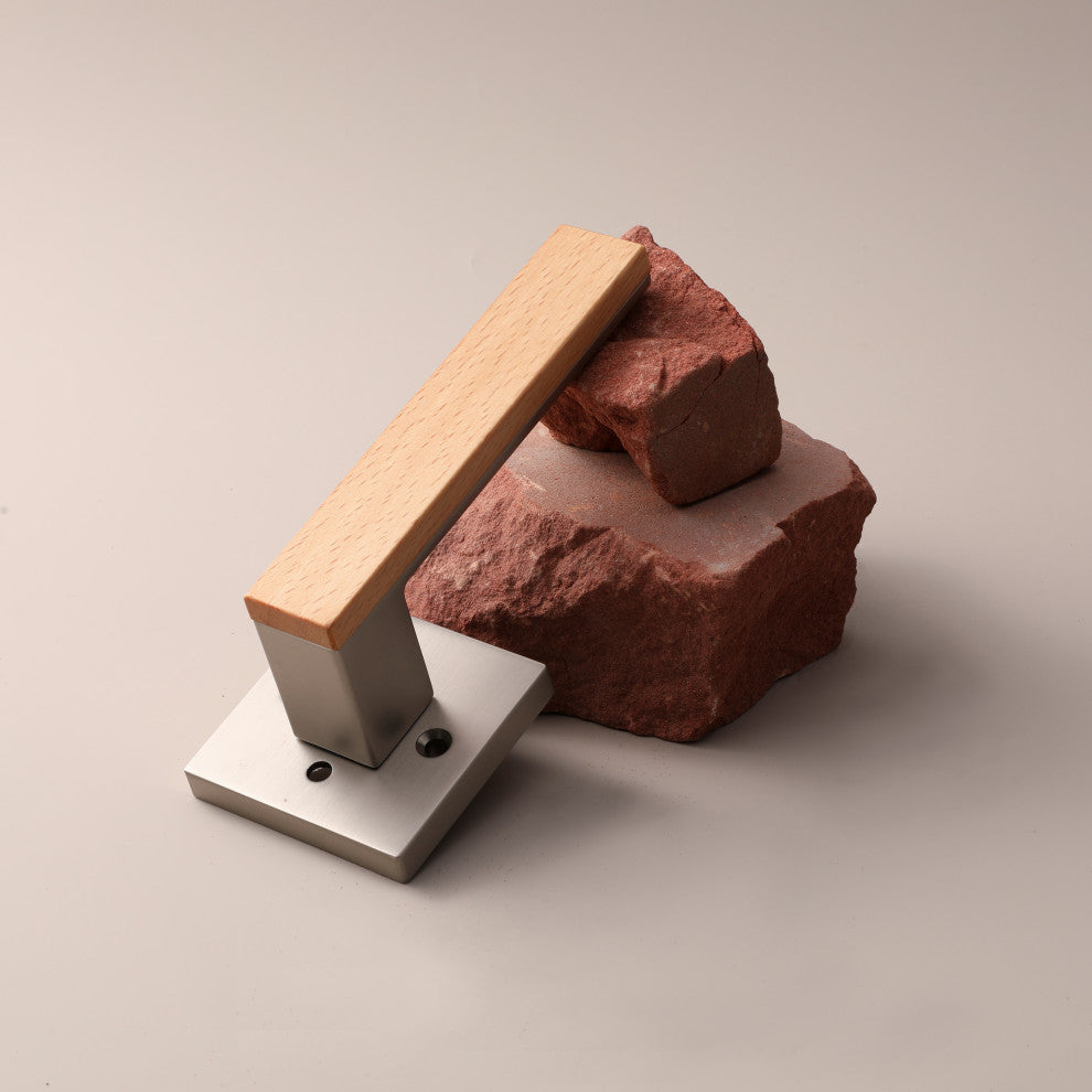 Modern Heavy Duty Designer Interior Door Lever - Summit Collection, Satin Nickel, Privacy Right Hand