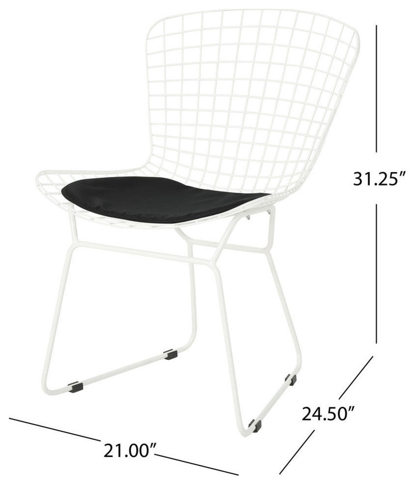 GDF Studio 3-Piece Anessa Outdoor Iron and  Concrete Chat Set, Black and Gray