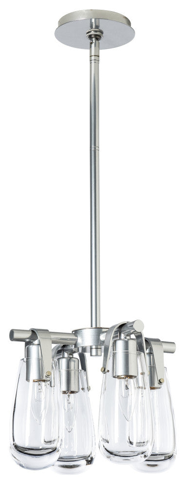Eos Semi-Flush/Pendant, Sterling Finish, Clear Glass