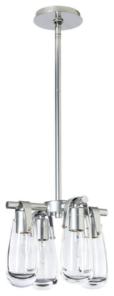 Eos Semi-Flush/Pendant, Sterling Finish, Clear Glass