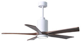 Matthews Fan, Patricia-5 Ceiling Fan, Lighting Kit, Gloss White, 52", Walnut