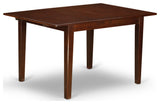 7Pc Rectangle 42/54" Dining Table, 6 Parson Chair, Mahogany Finish Leg