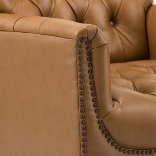 Bertram Genuine Leather Armchair Set of 2, Camel