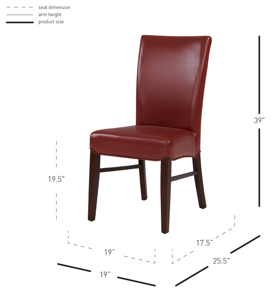Milton Fabric Dining Side Chair, Pomegranate