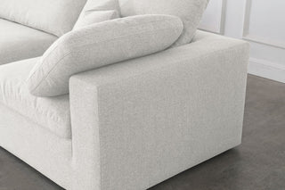 Serene Linen Textured Fabric Deluxe Comfort 3-Piece Modular Sofa, Cream