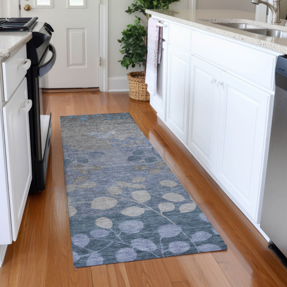 Machine Washable Indoor/Outdoor Chantille ACN1900 Denim 2'3" x 7'6" Runner Rug