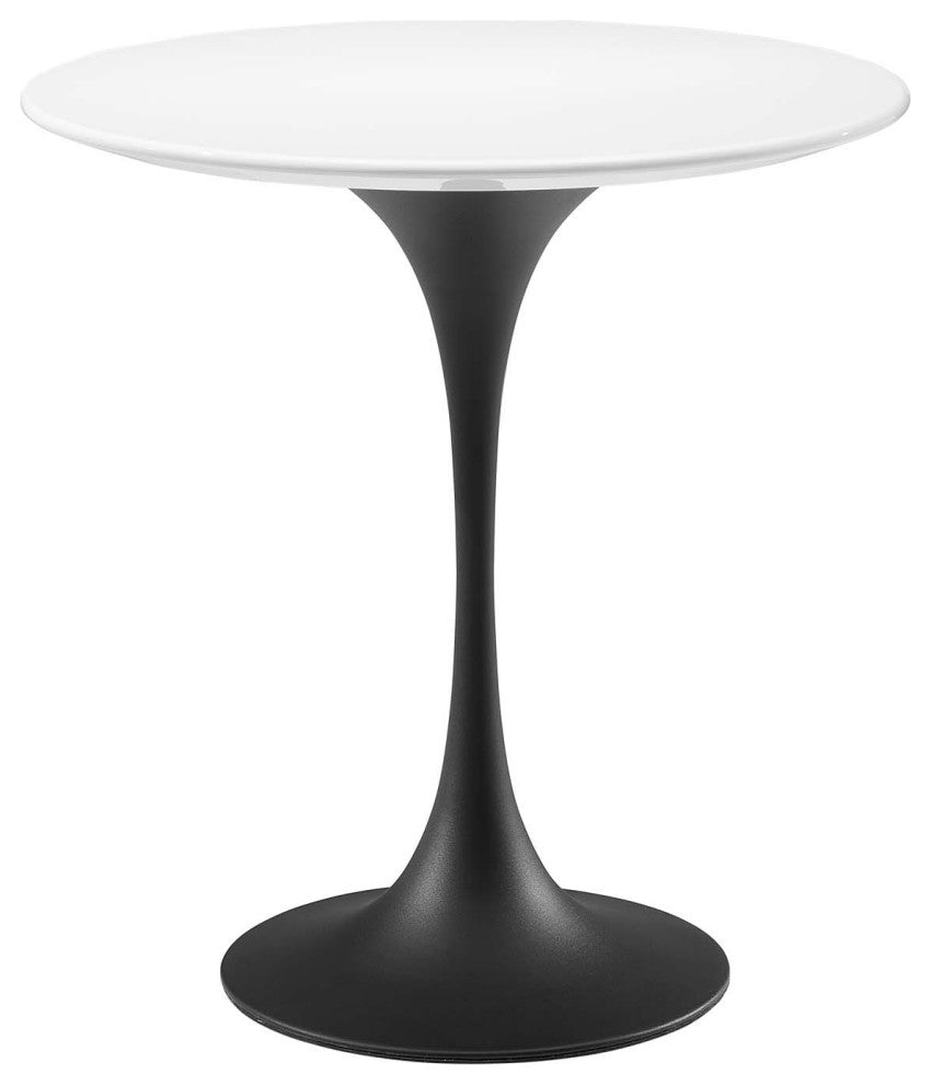 Lippa 20" Round Side Table, Black White