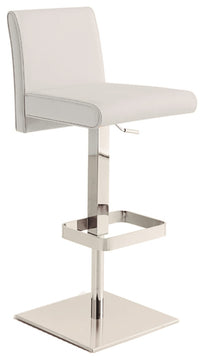 Casabianca Home Vittoria Italian Leather Bar Stool, White