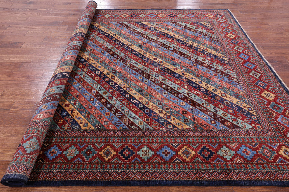 Persian Gabbeh Shall Handmade Rug 8' 0" X 9' 6" Q5011
