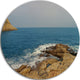 Blurred Waters In Hong Kong Beach, Seashore Round Wall Art, 23"