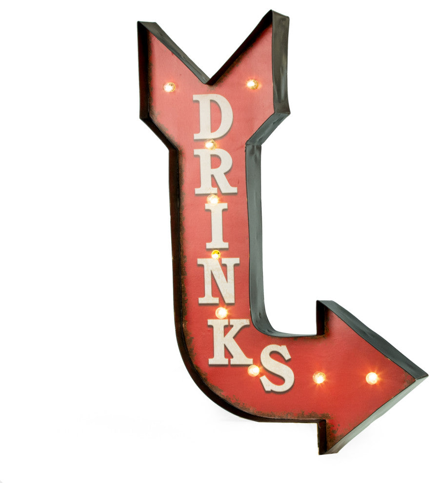 Drinks Sign, Led Lighted, Wall Mountable