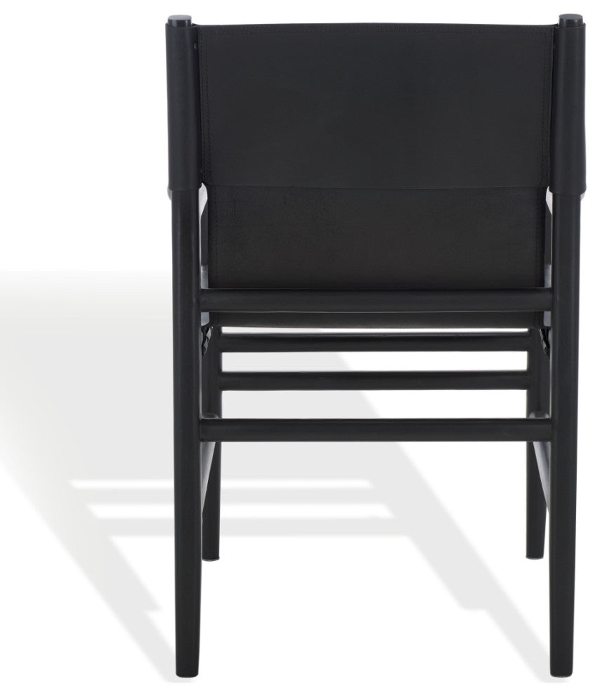 Safavieh Couture Cassaphina Leather Arm Chair, Black