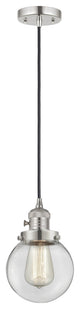 Innovations 201CSW-PN-G202-6 Beacon 1 Light Pendant, Switch, Polished Nickel