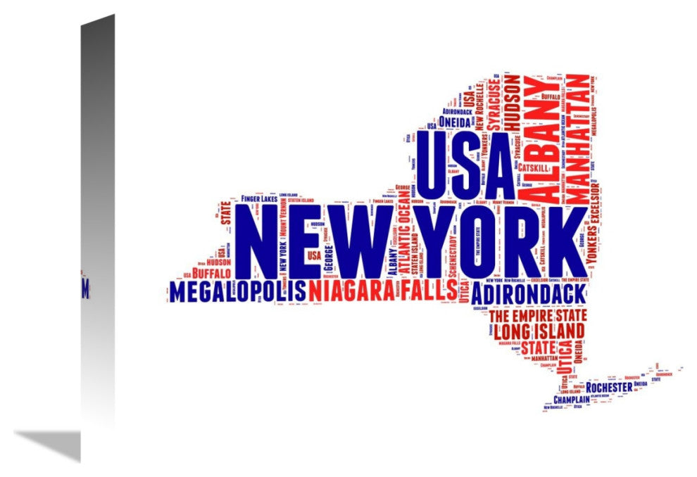 "New York Word Cloud Map" Fine Art Print