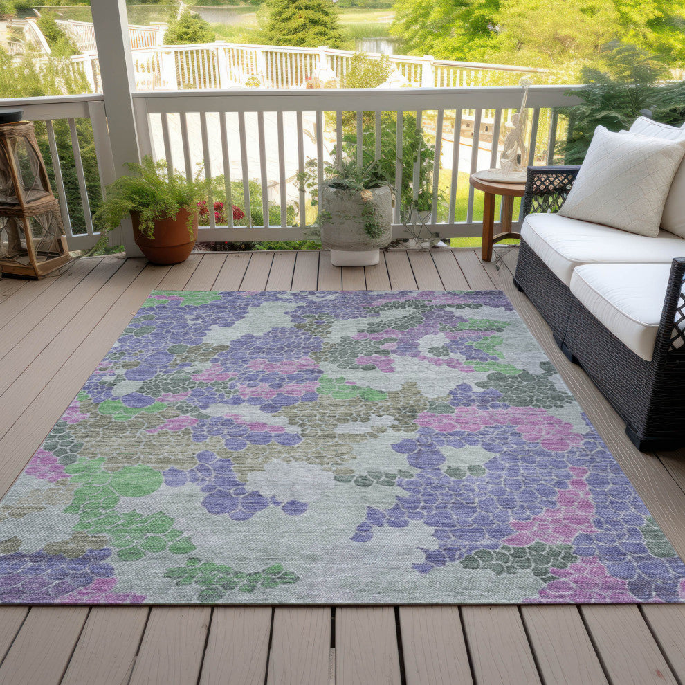 Machine Washable Indoor/Outdoor Chantille ACN1906 Purple 10' x 14' Rug