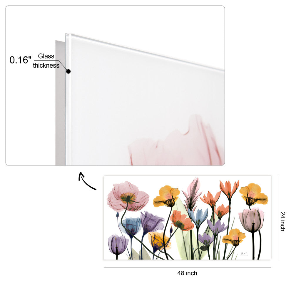 "Flowerscape Portrait" Frameless Floating Panel Graphic Wall Art, 24"x48"