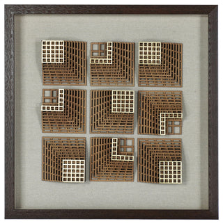 Abstract 3D Wood Carving Shadow Box Wall DÃ©cor