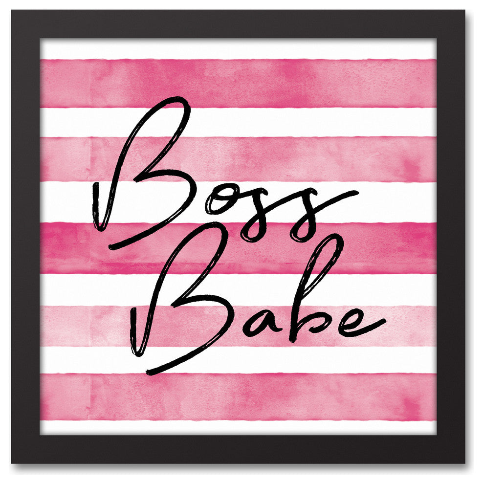 Boss Babe Black Framed Canvas, 12x12