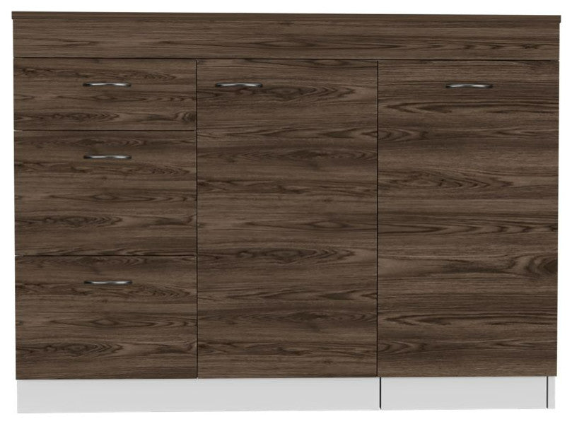Kitchen Island Metask, Kitchen, White / Dark Walnut