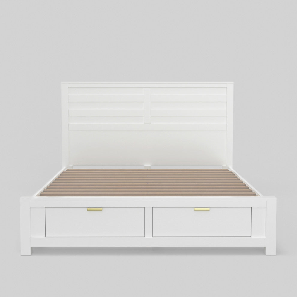 Carmel Storage Bed, Cappuccino, White, King