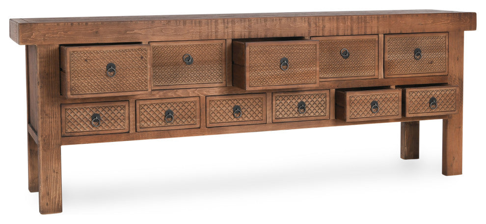 Lahey 11-Drawer Console Table by Kosas Home, Mission Brown