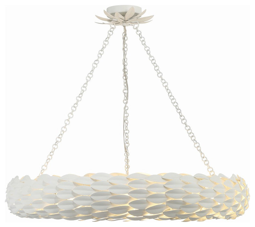 CRYSTORAMA Broche 8 Light Matte White Pendant