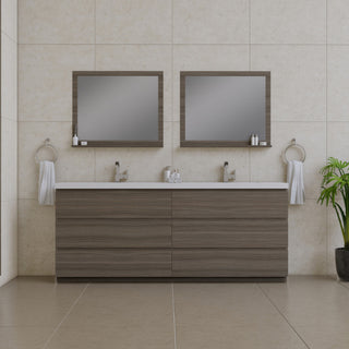 Paterno 84" Double Bathroom Vanity With Sink, Gray