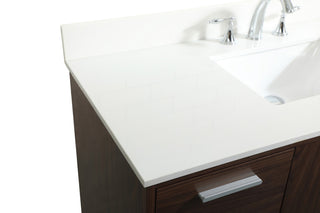 Home Living Modern Natural Oak-Light Bathroom Vanity, Walnut, 48"