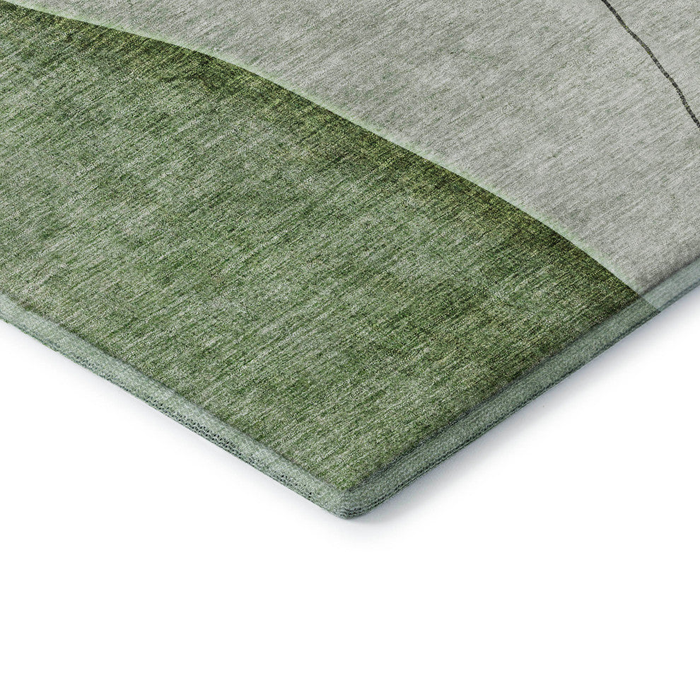 Premium Machine Washable Mayfield AMF696 Green 5' x 7'6" Rug