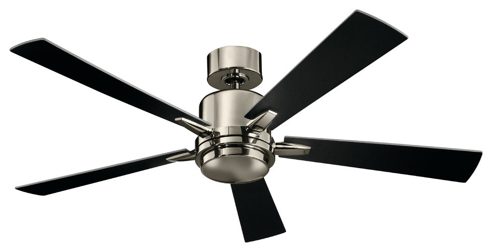 52" Lucian LED Fan, Polished Nickel/Black/Silver Blade