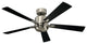 52" Lucian LED Fan, Polished Nickel/Black/Silver Blade