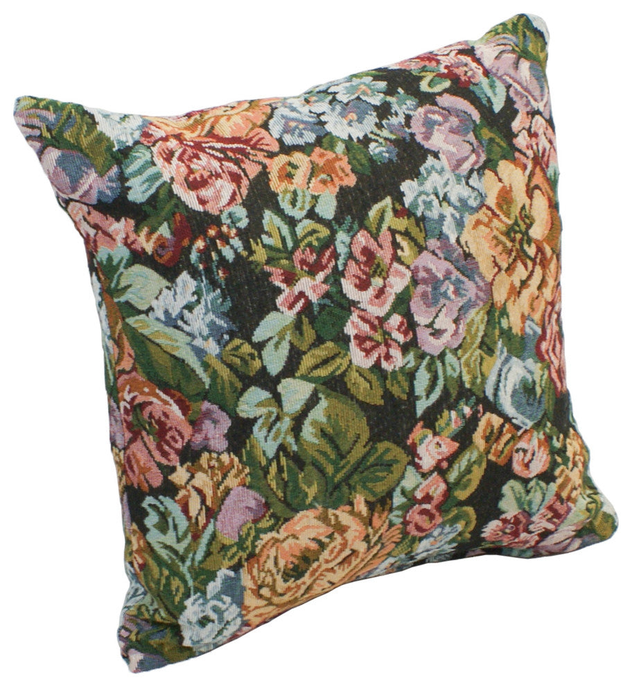 17" Tapestry Throw Pillow With Insert, Potpourri Floral