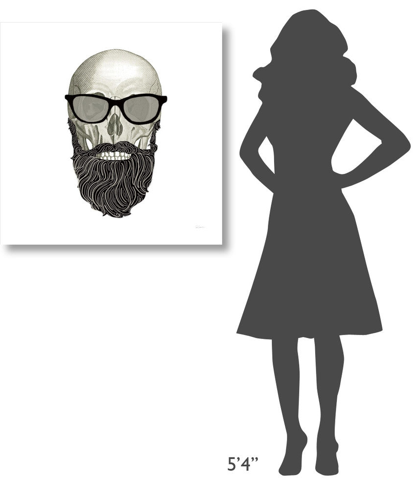 "Hipster Skull I" Digital Paper Print by Sue Schlabach, 32"x32"