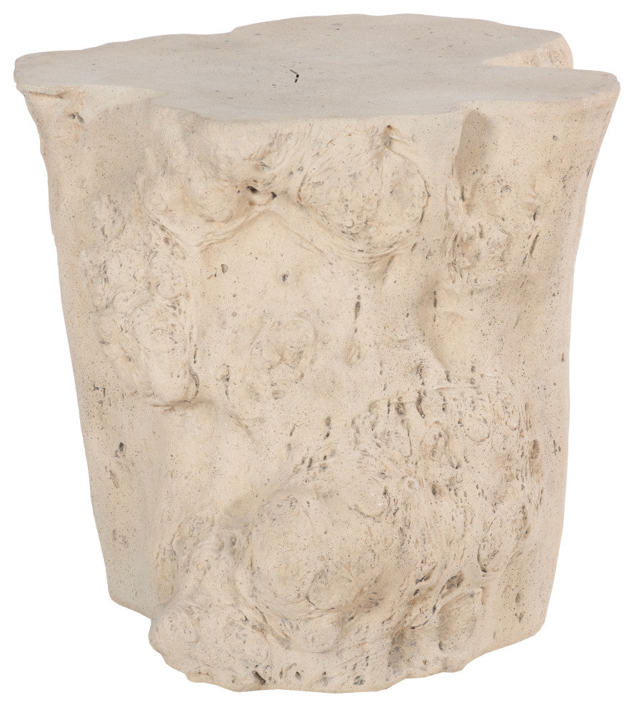 Log Side Table, Roman Stone