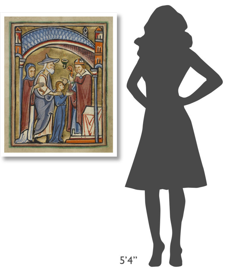 "The Virgin as a Maiden in the Temple" Paper Art, 30"x37"