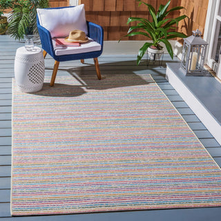 Safavieh Summer Collection Indoor-Outdoor SMR421 Rug, Ivory/Blue, 4'x6'