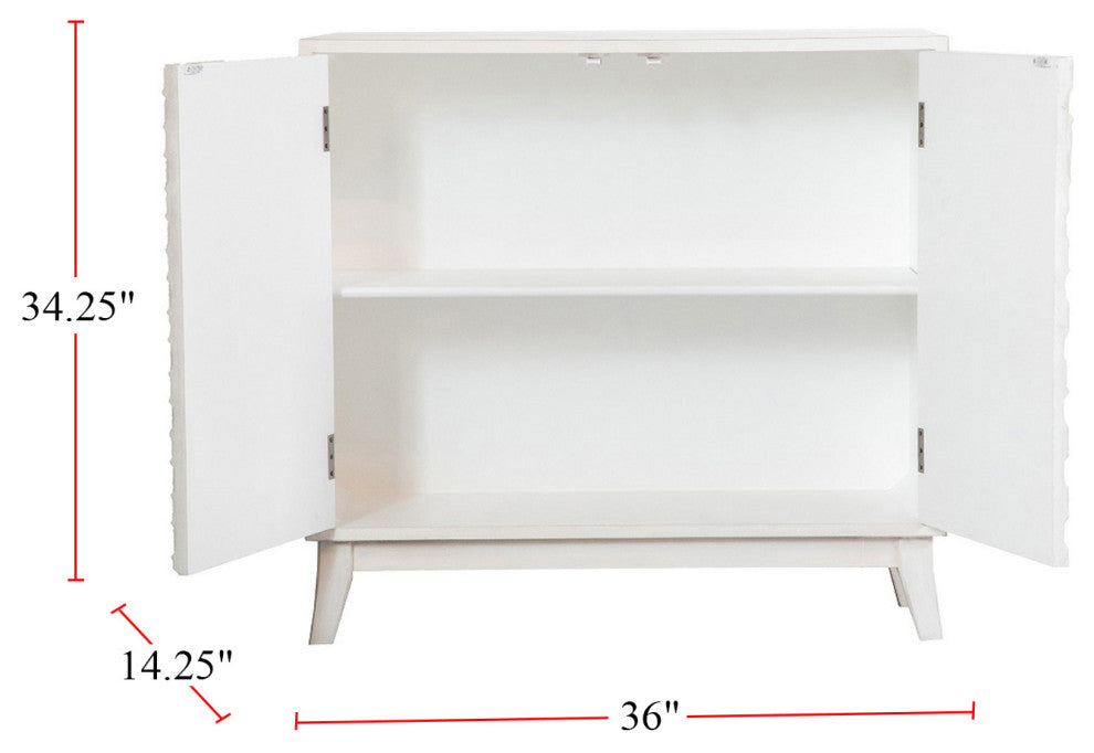 Rectangular 2-Door Accent Cabinet, White