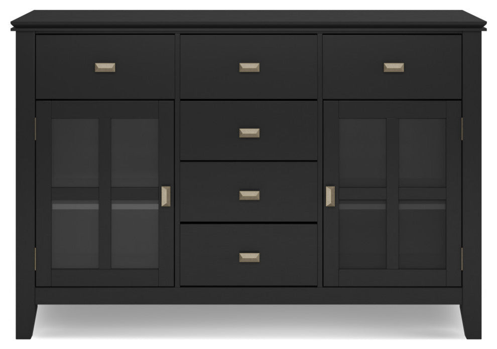 Artisan Solid Wood Sideboard Buffet, Black