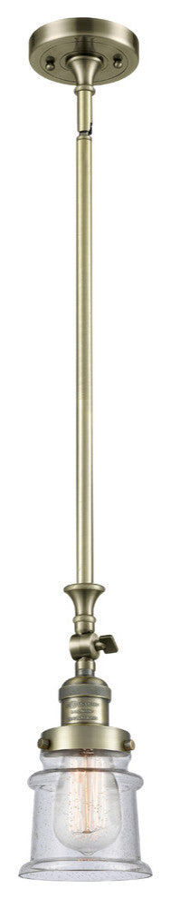 Small Canton 1-Light Mini Pendant, Antique Brass, Seedy