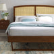 Platform Bed Frame, Full Size, Wood, Brown Walnut, Modern Mid-Century, Bedroom