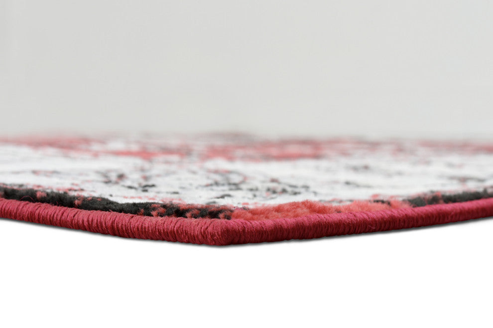 Traditional Accent Rug, Scarlet Red, 9'8"x7'5"