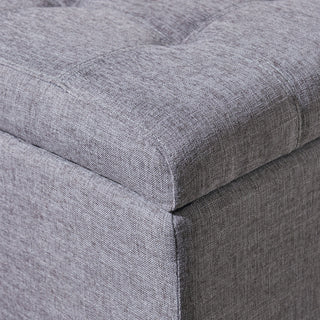 GDF Studio Sterling Fabric Tufted Storage Ottoman, Gray